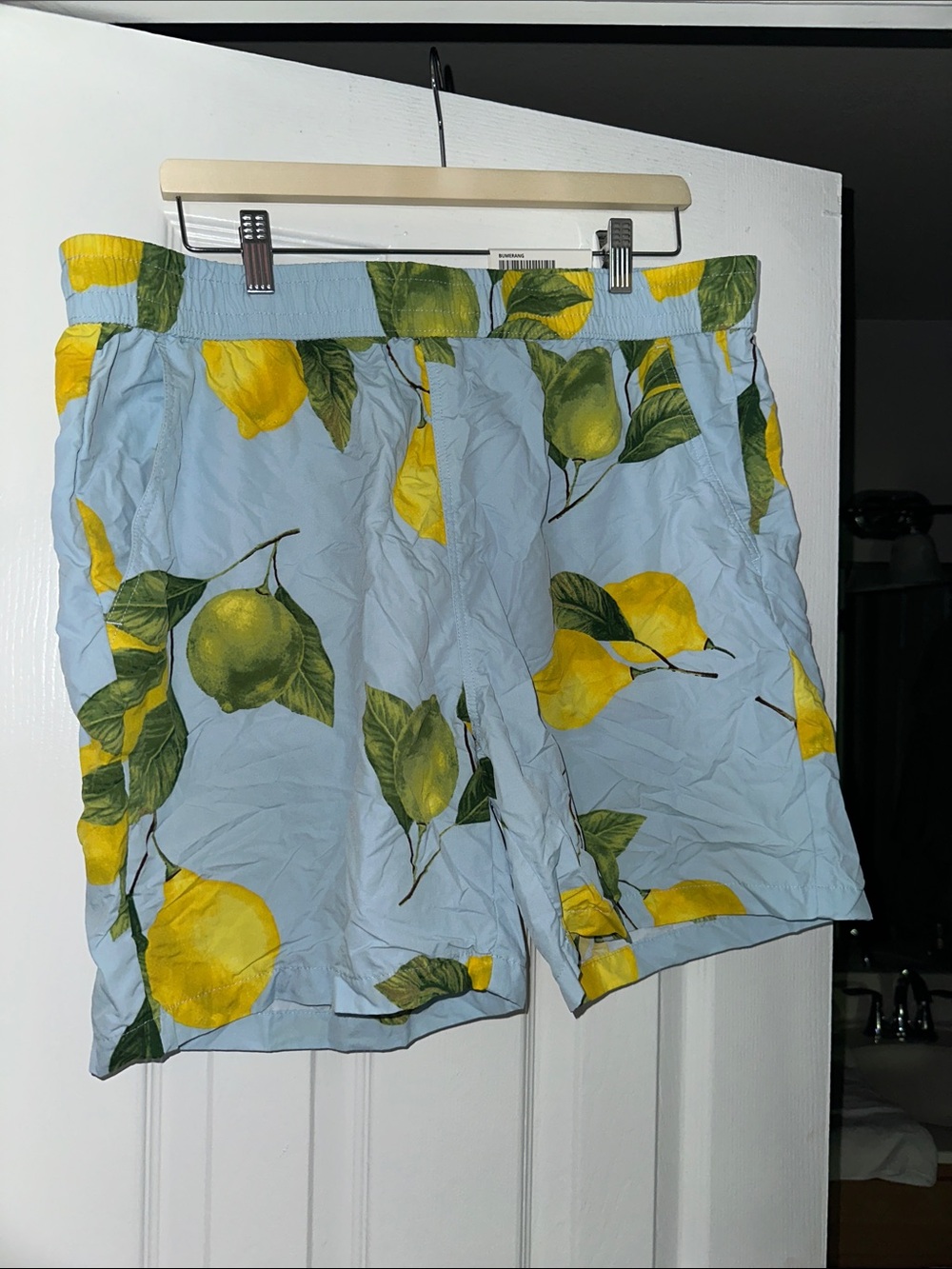 Original Use Light Blue Shorts with Yellow Lemon Print
